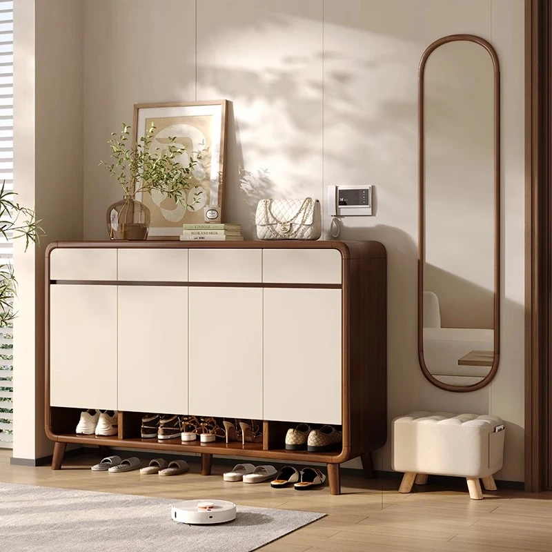 鞋柜2025年家用门口入户靠墙室内玄关楼道多层落地多功能客厅