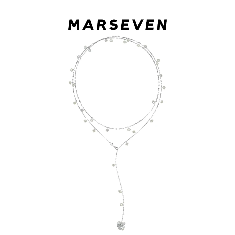 MARSEVEN 铜合金吊坠 闪光派对系列铃铛串串项链原创气质轻奢