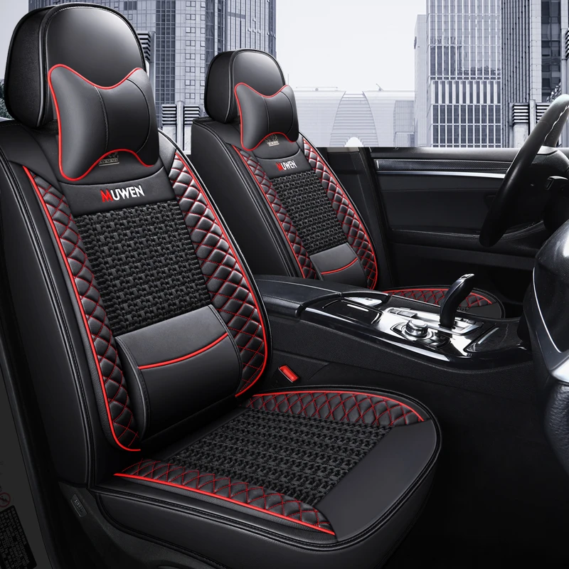 皇冠皮冰丝皮革四季通用 五座汽车坐垫