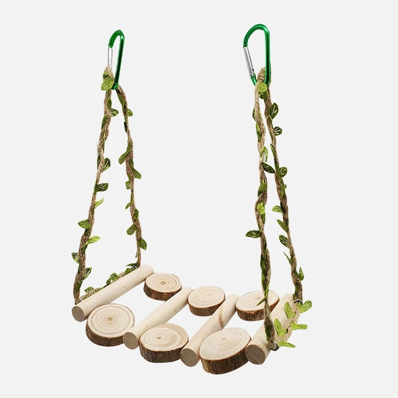 鹦鹉鸟用秋千站杆站棍藤木站架啃咬攀爬吊环鸟笼装饰造景天然树枝