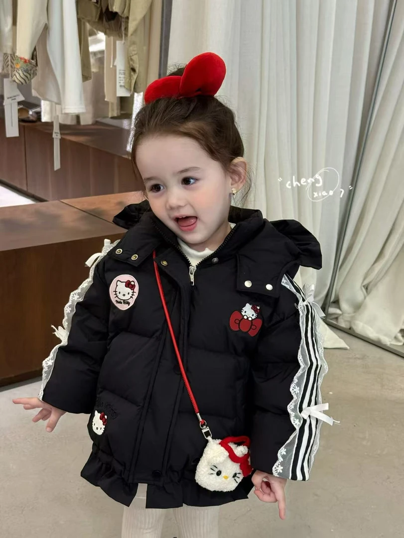【橙小7现货】女童黑色卡通加厚羽绒服（5538-冬A）汉服