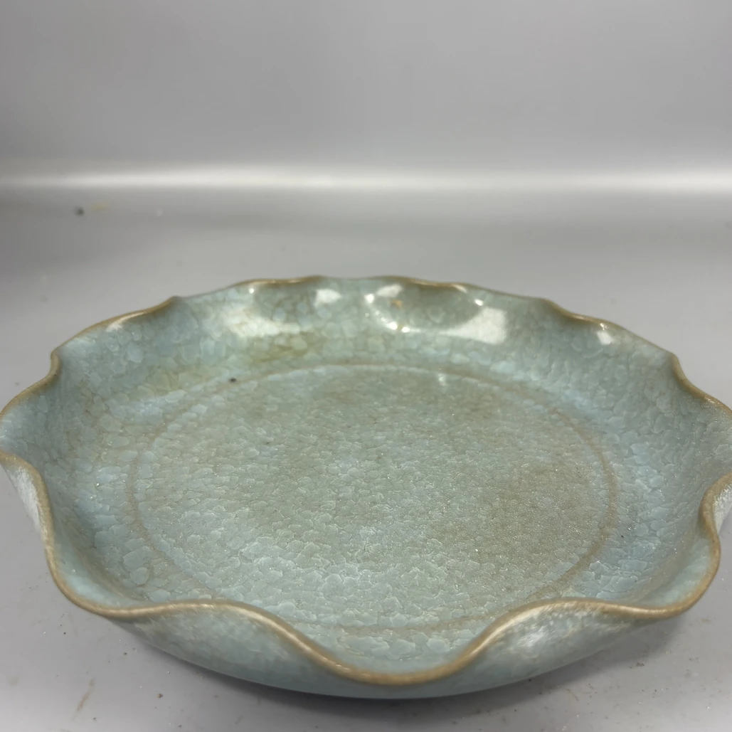 手工制作陶瓷摆件冰裂纹天青色复古青瓷