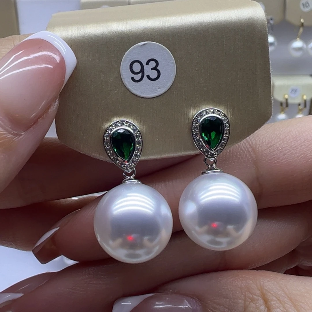 银S925镶嵌淡水珍珠耳饰