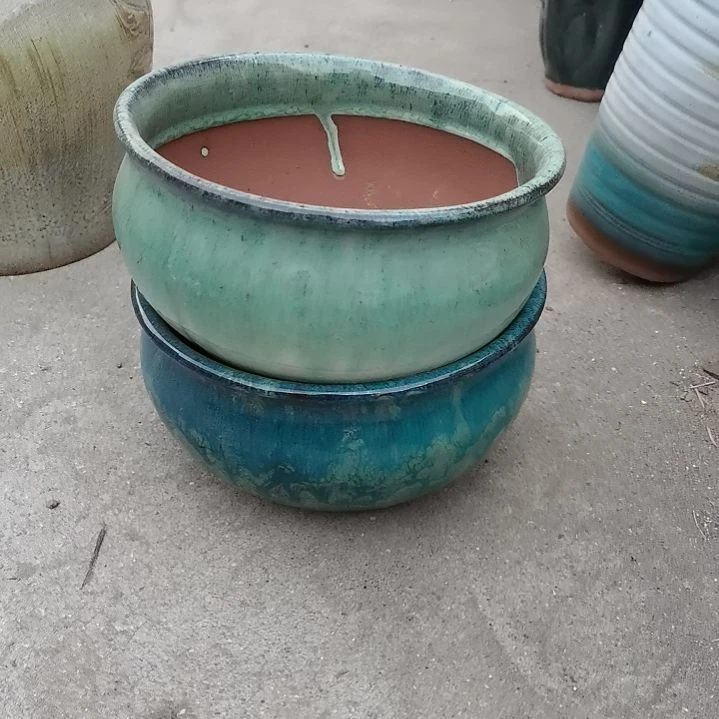 红陶口20高10两个盆