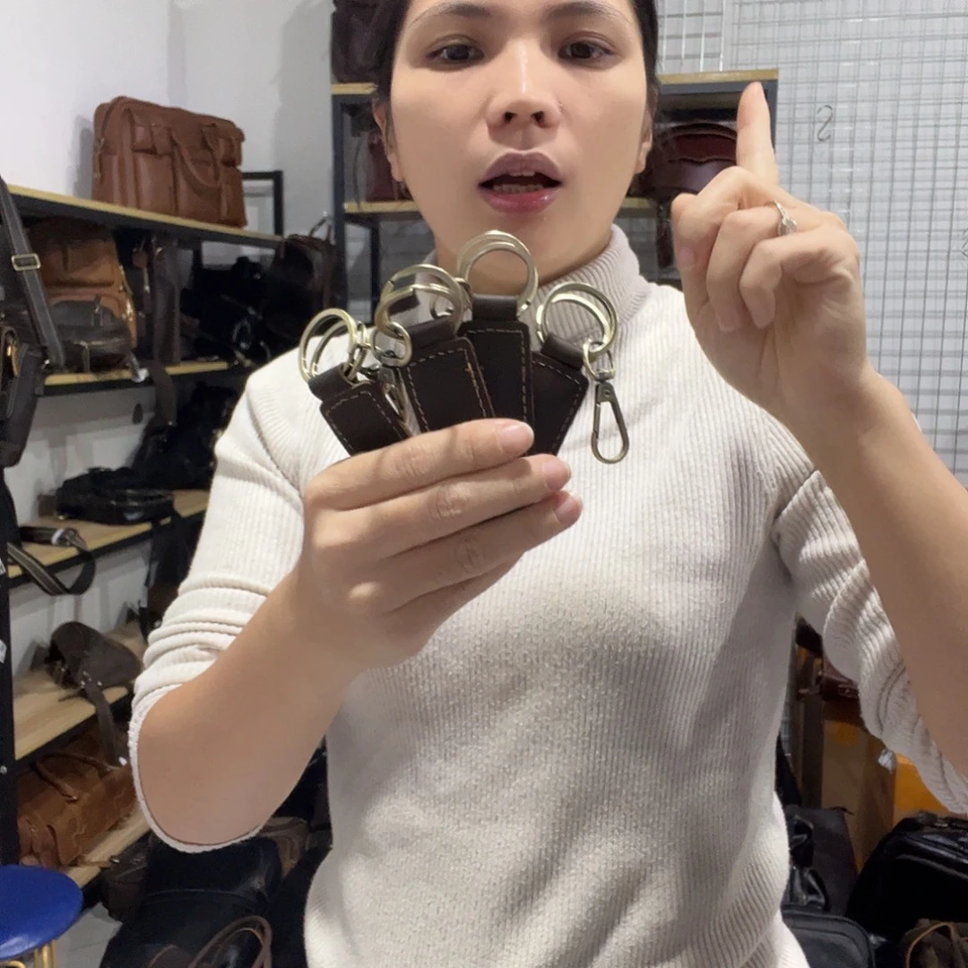 头层牛皮牛皮（革）钥匙扣