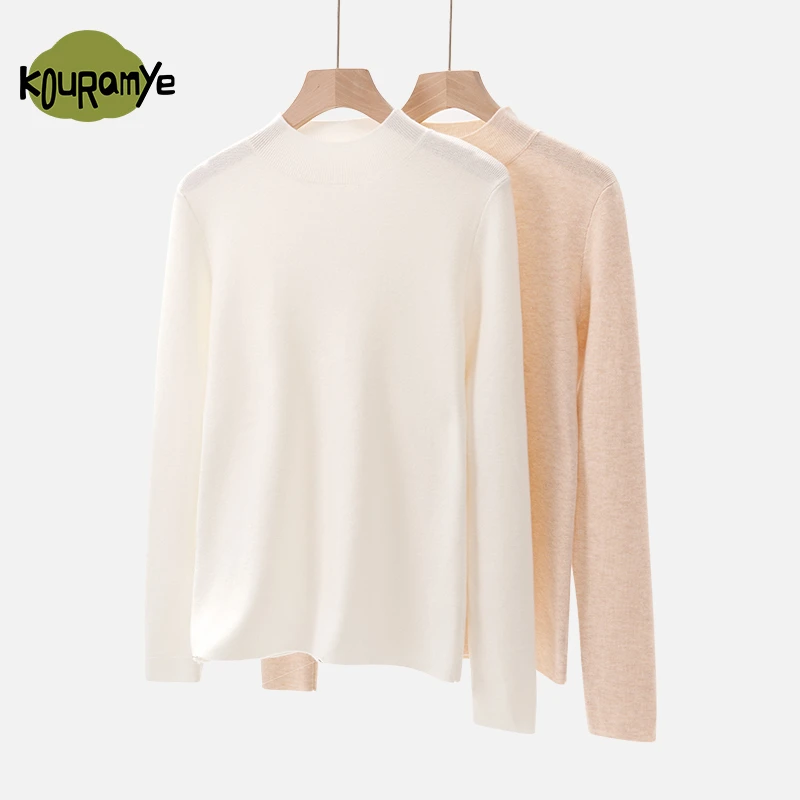 酷娃米深秋冬季新款毛衣时尚百搭洋气舒适半高领羊毛衫7412儿童