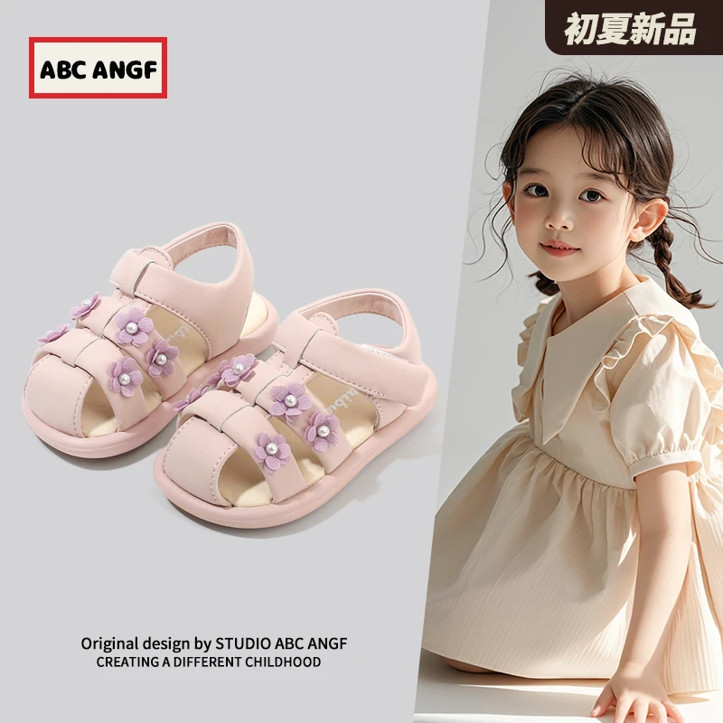 ABC ANGF官网宝宝公主鞋2025夏季新款婴幼儿学步鞋女童包头凉鞋子