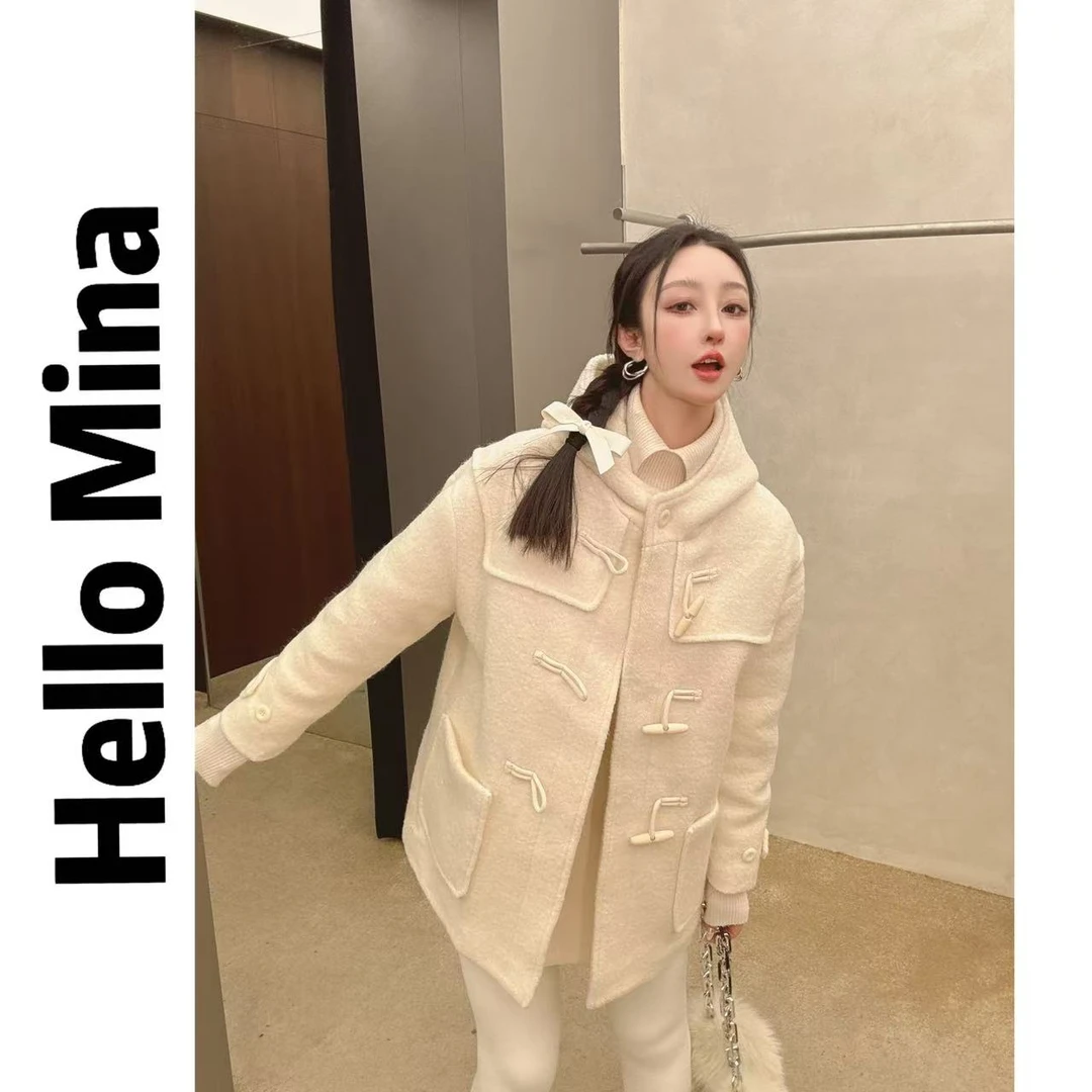 5960东大门牛角扣全羊毛羽绒服