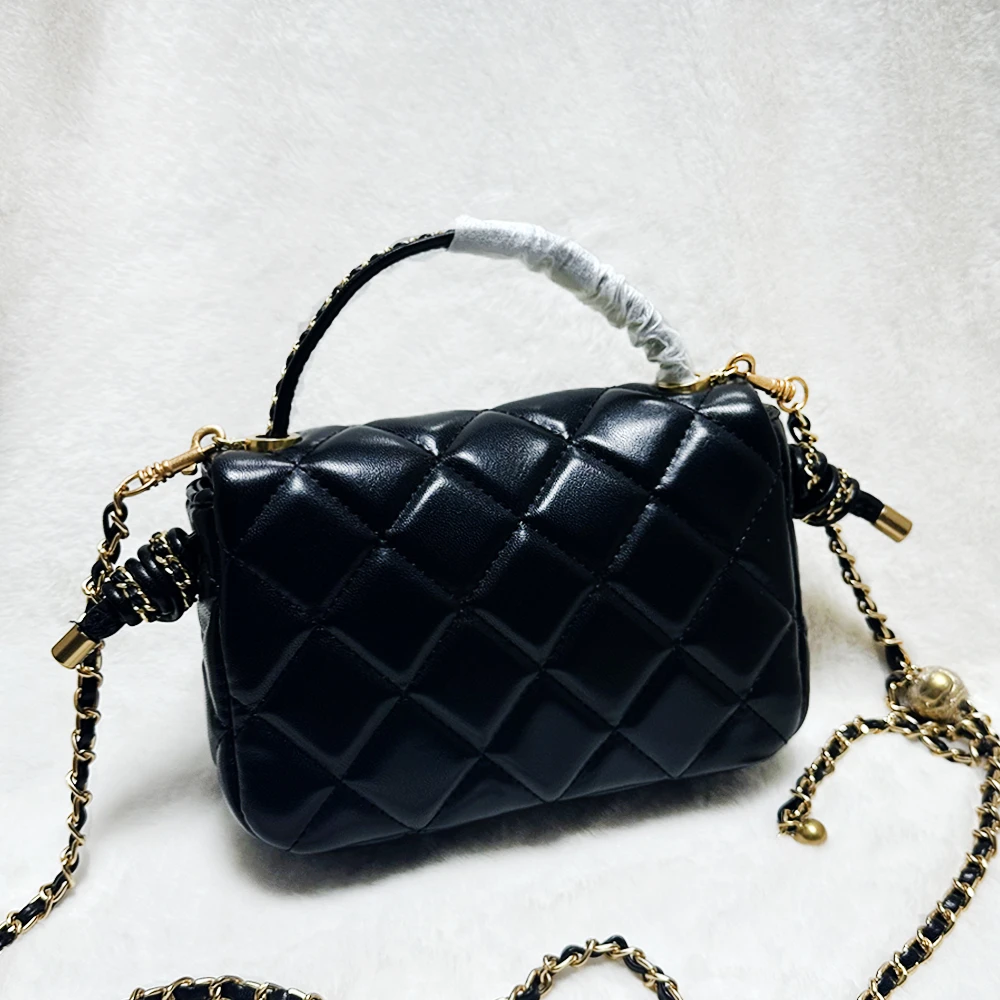 CHENG FENG 2025新款 菱格绣线扭结单肩小方包29916黑色（配礼盒）