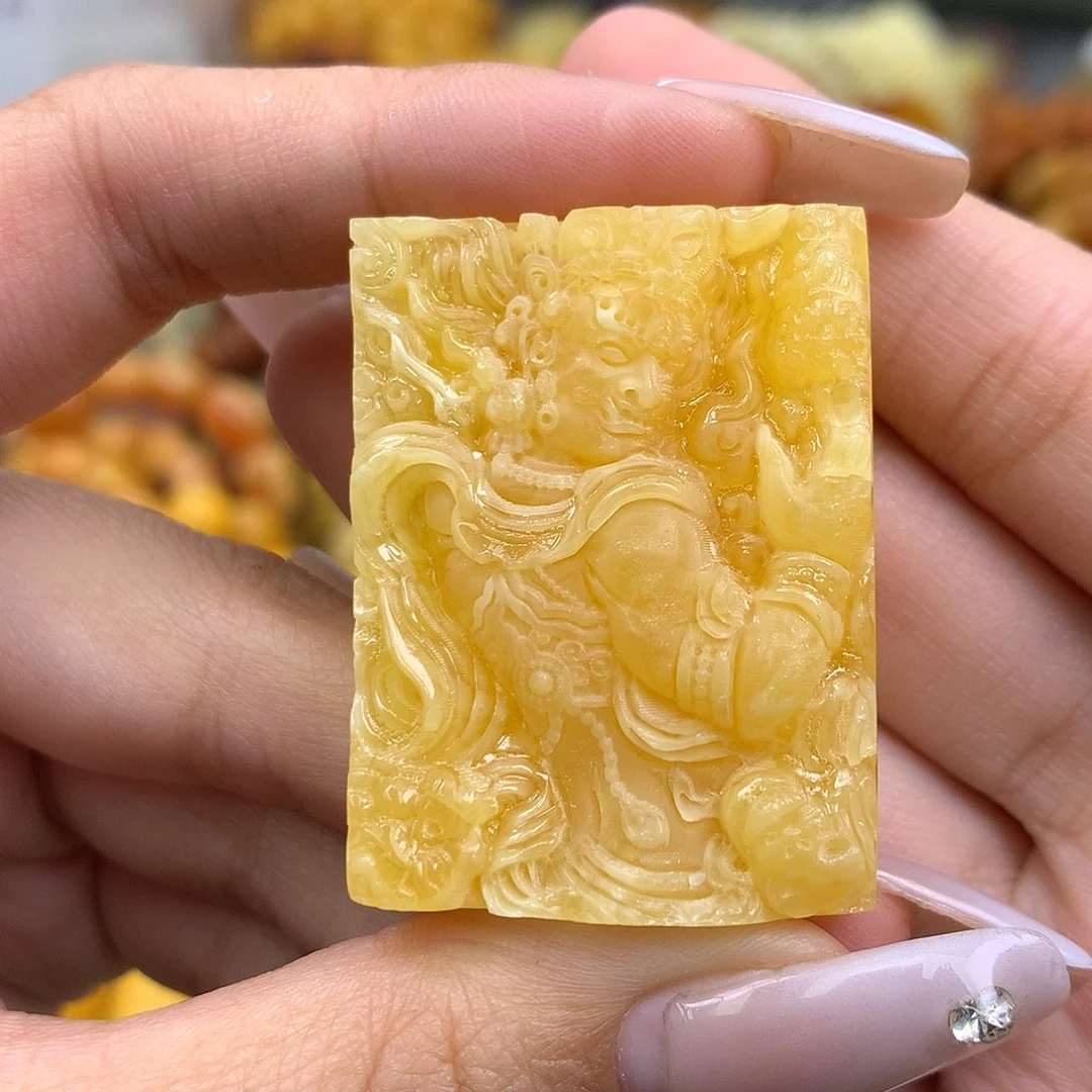 琥珀未镶嵌珠宝奇石30*40*10 大黑天