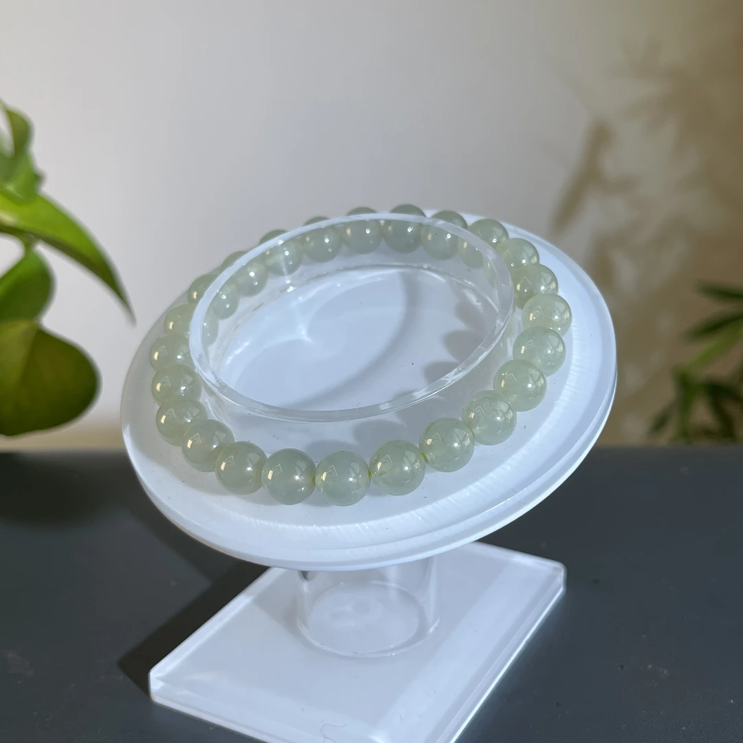 JTB20-38 天然缅甸翡翠A货  翡翠手串