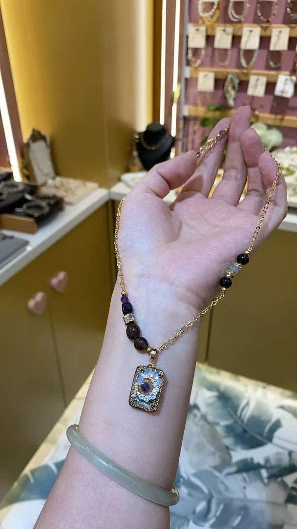 合金项链 晨晶黑月神项链1220