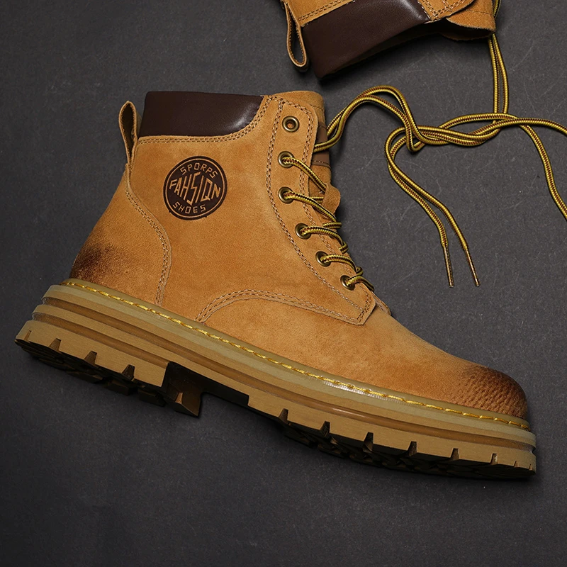 ASH CASSIE秋冬季大黄靴防泼水防滑耐磨户外工装靴马丁靴男女同款