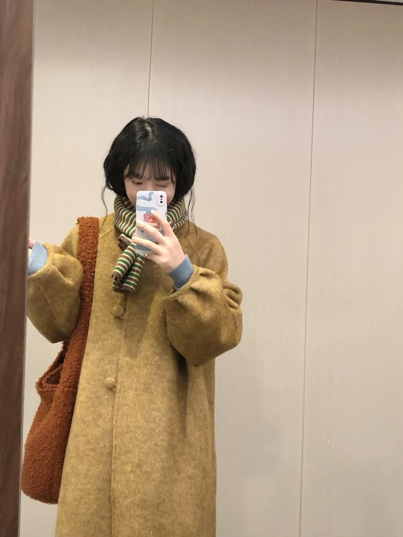 2025新款秋冬高级感加厚小个子韩版呢子大衣女独特超好看毛呢外套