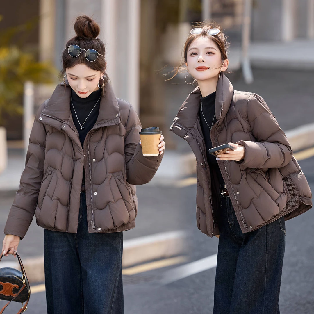 时尚短款羽绒服女装2025冬天衣服新款百搭休闲加厚保暖白鸭绒外套