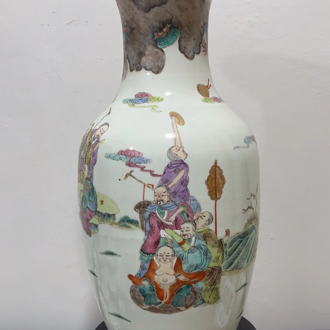 来***酒陶粉彩十八罗汉赏瓶全品