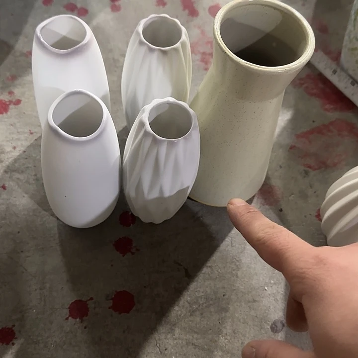 瑕疵5个陶瓷组合花瓶