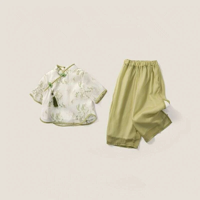 童装女童国风套装夏款新款女孩宝宝洋气新中式时髦春秋季婴儿夏装