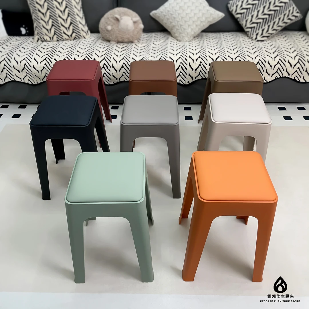 轻奢网红成人餐厅软面坐凳餐桌凳升级加厚款可叠放餐凳