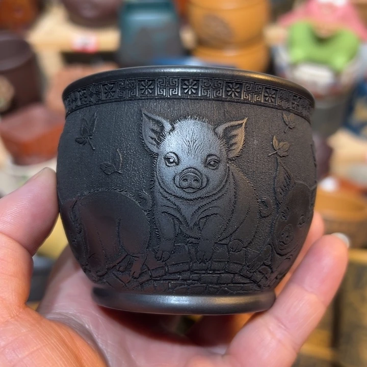 紫砂茶杯宜兴紫砂主人杯