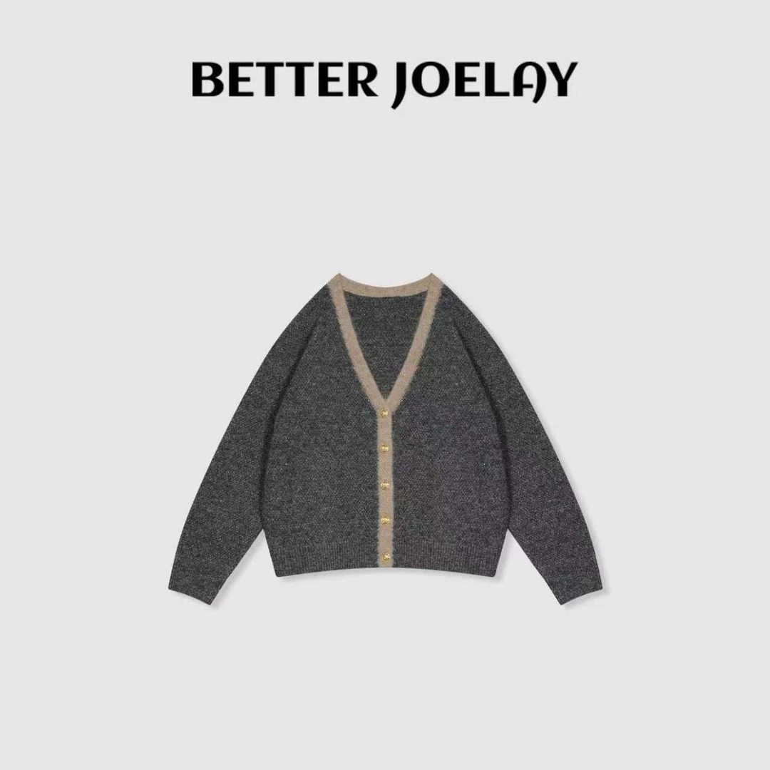 BETTER JOELAY-【暮灰银河】羊毛时尚百搭毛衣开衫款慵懒风LL6281