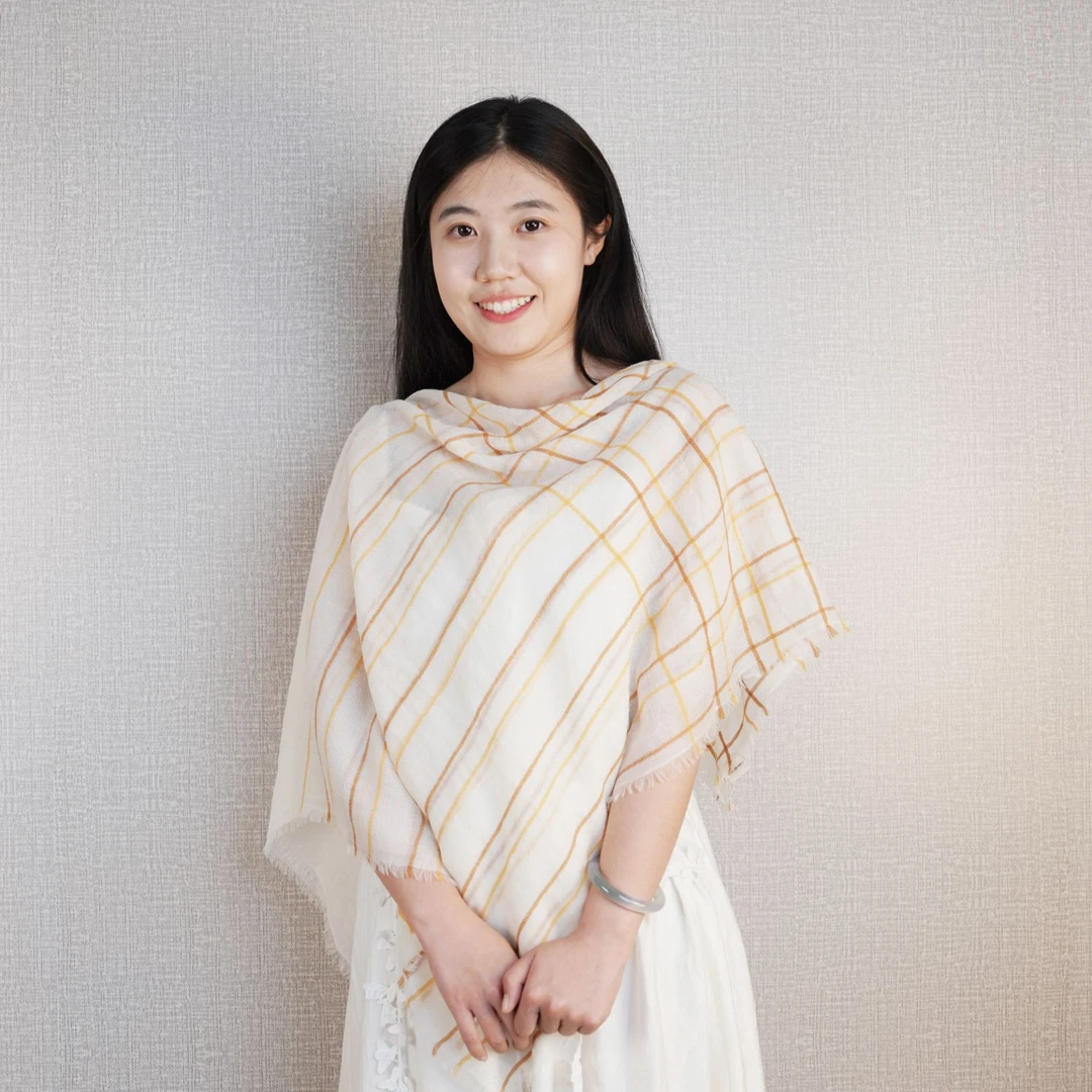 北纬40度【绘影若初】羊绒方巾小清新薄款丝巾女士流苏外搭格子条纹