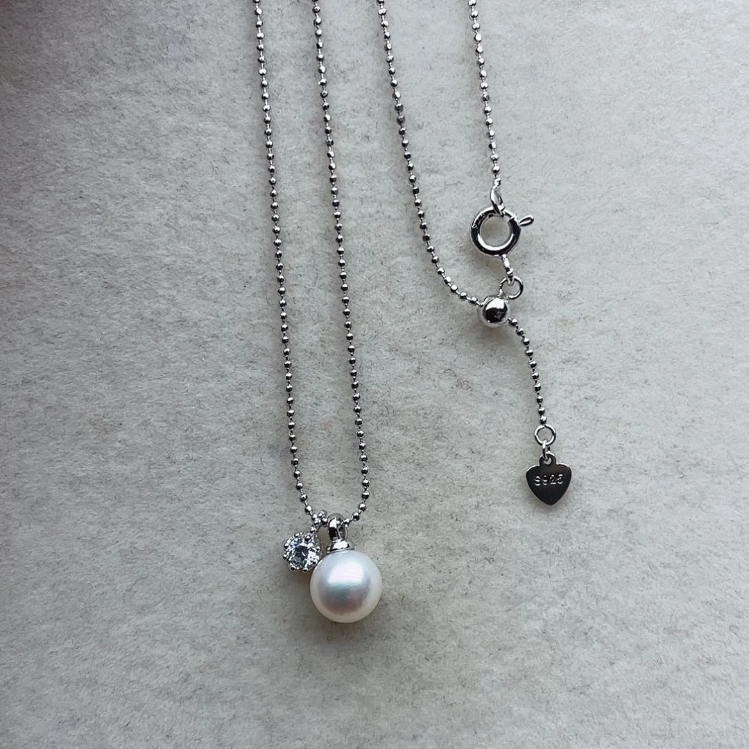 银S925镶嵌海水珍珠套链119