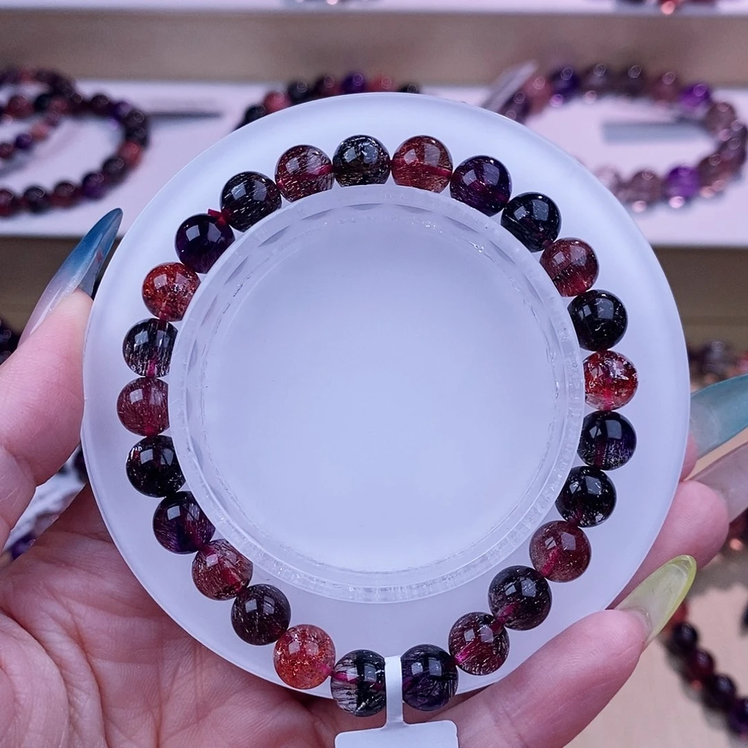 未镶嵌手串水晶黑加仑超七7m+