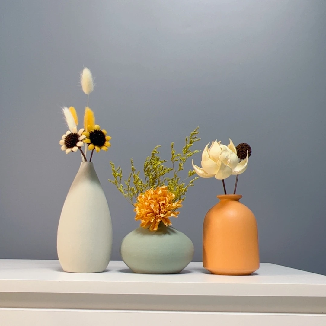 陶瓷花瓶景德镇手作陶瓷花瓶摆件无孔