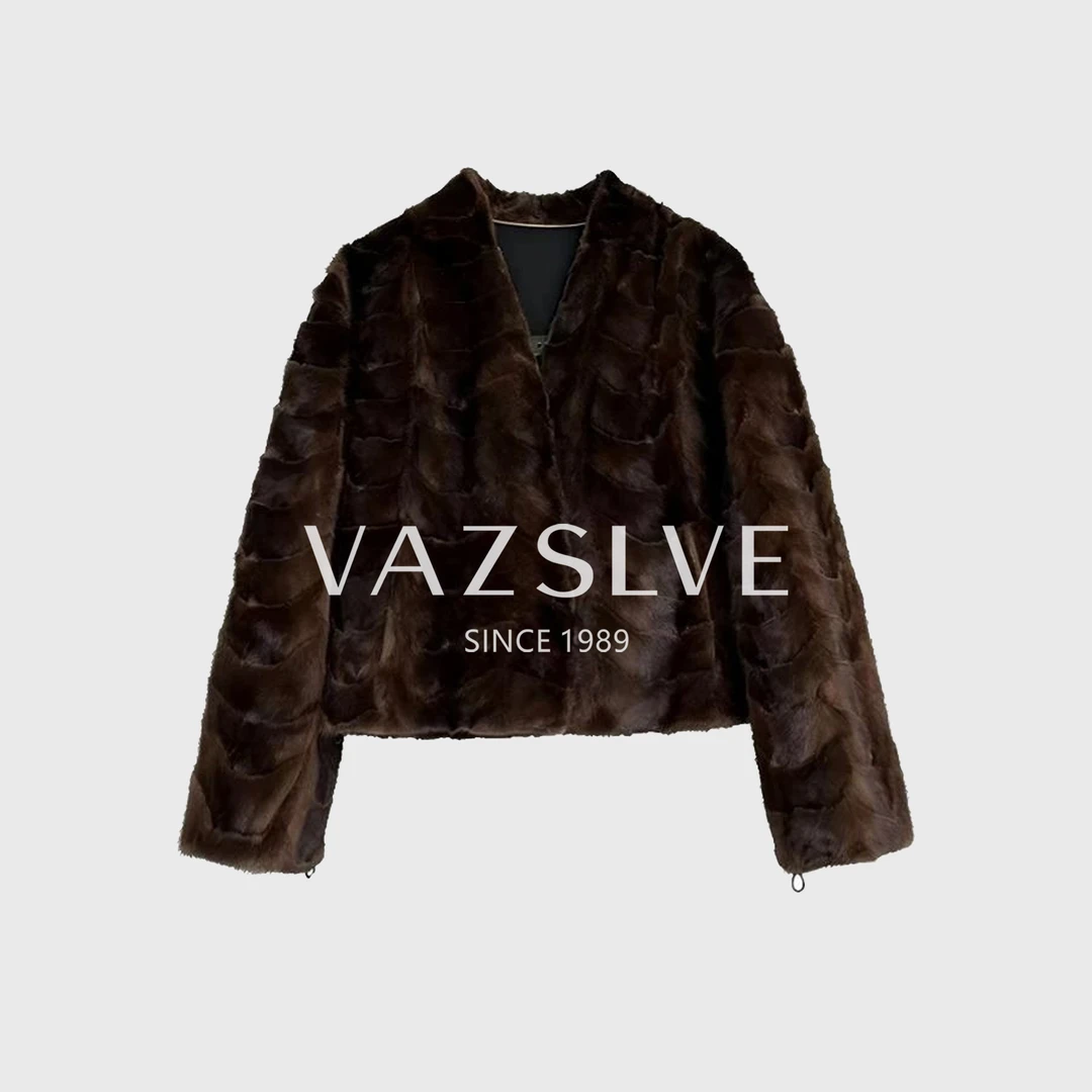 【VAZSLVE/全新奢品】捡漏3时尚轻奢百搭水貂款外套 CWPC-9501