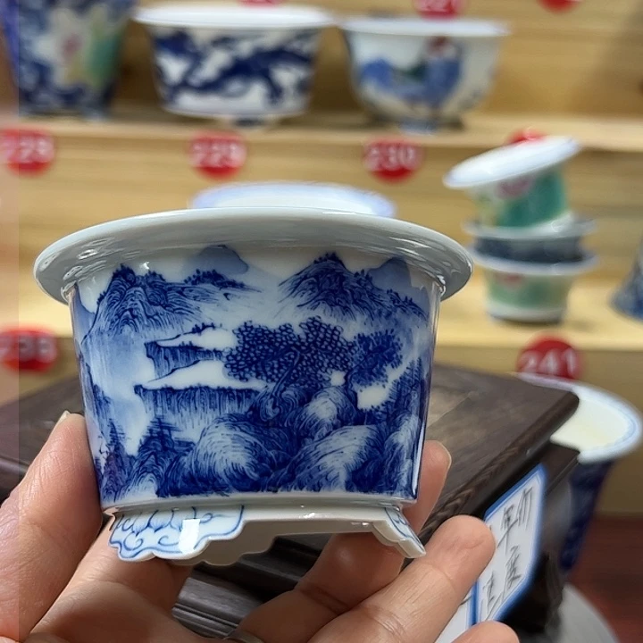 手工手绘陶瓷内口6.5高5.3