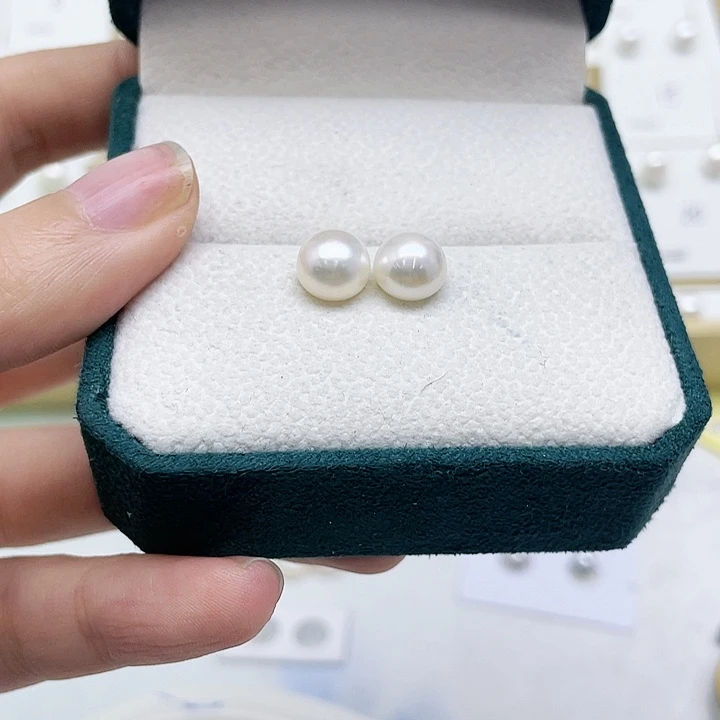 淡水珍珠耳饰银S925镶嵌H*a