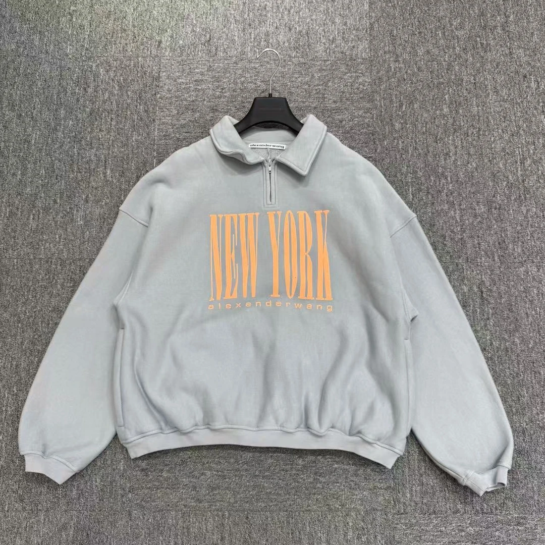 99新 ALEXANDER WANG 字母印花拉链卫衣/s码/17337