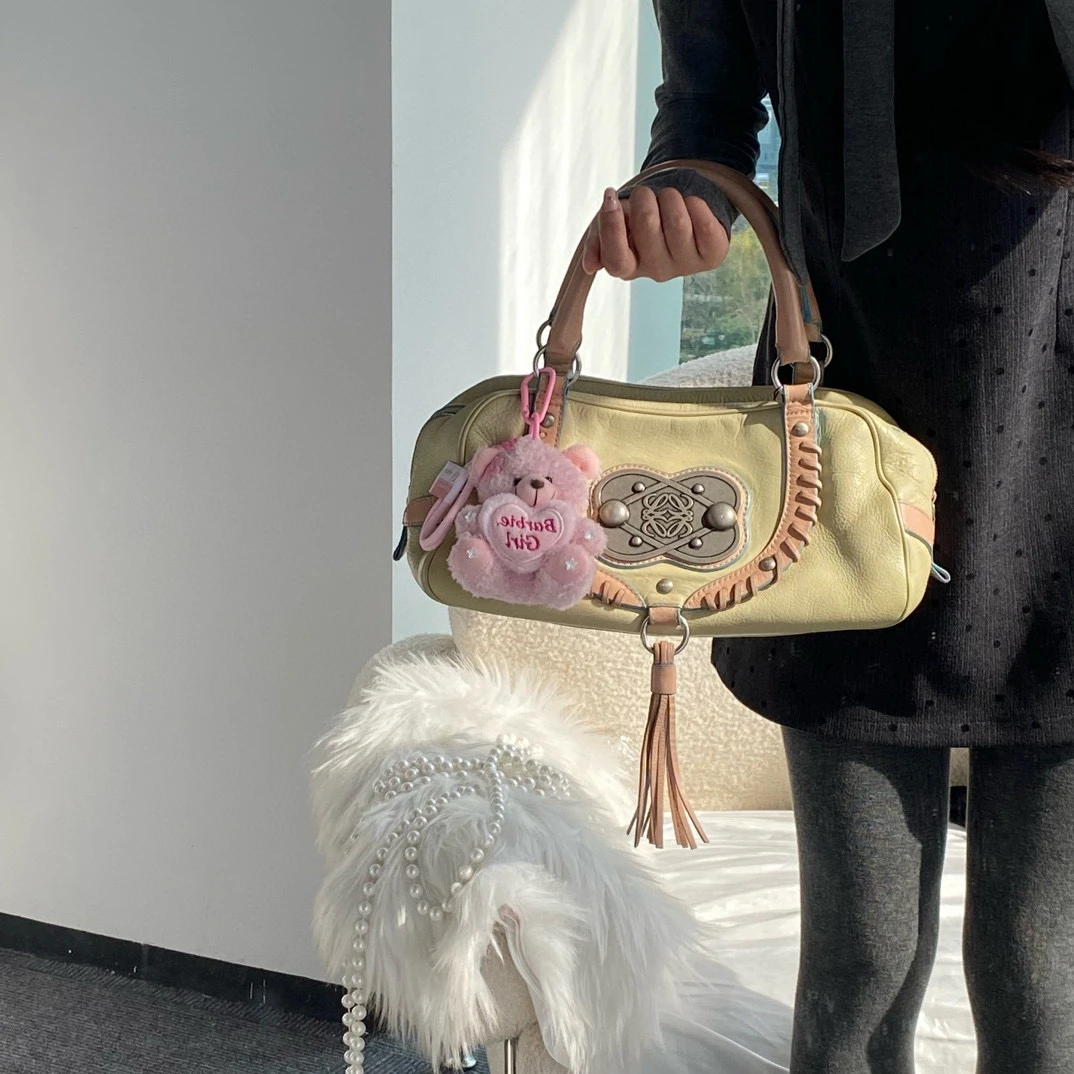 95新 LOEWE/罗意威 loewe拼色波士顿手提包