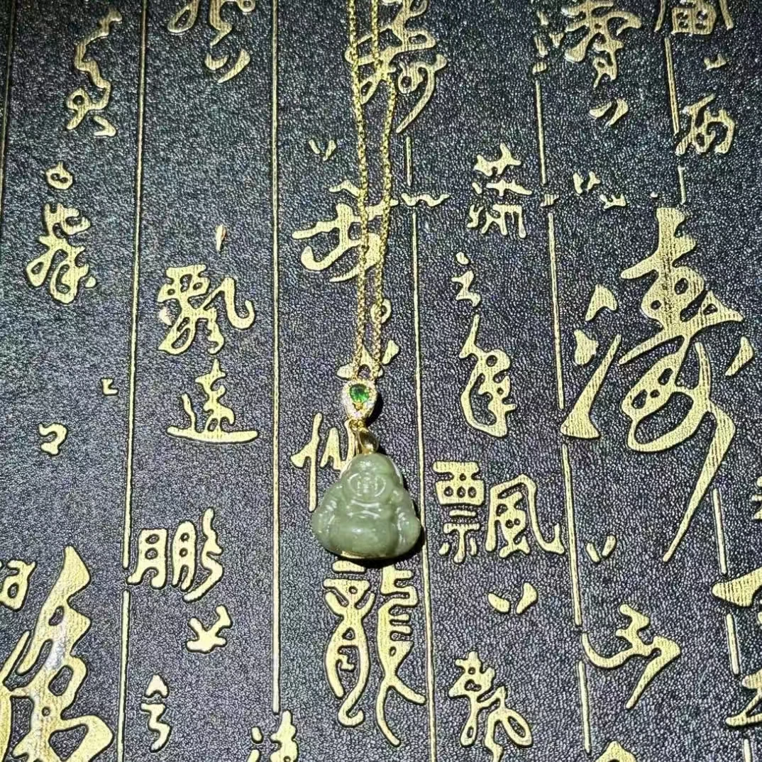 K464佛公玉石吊坠（无礼盒）