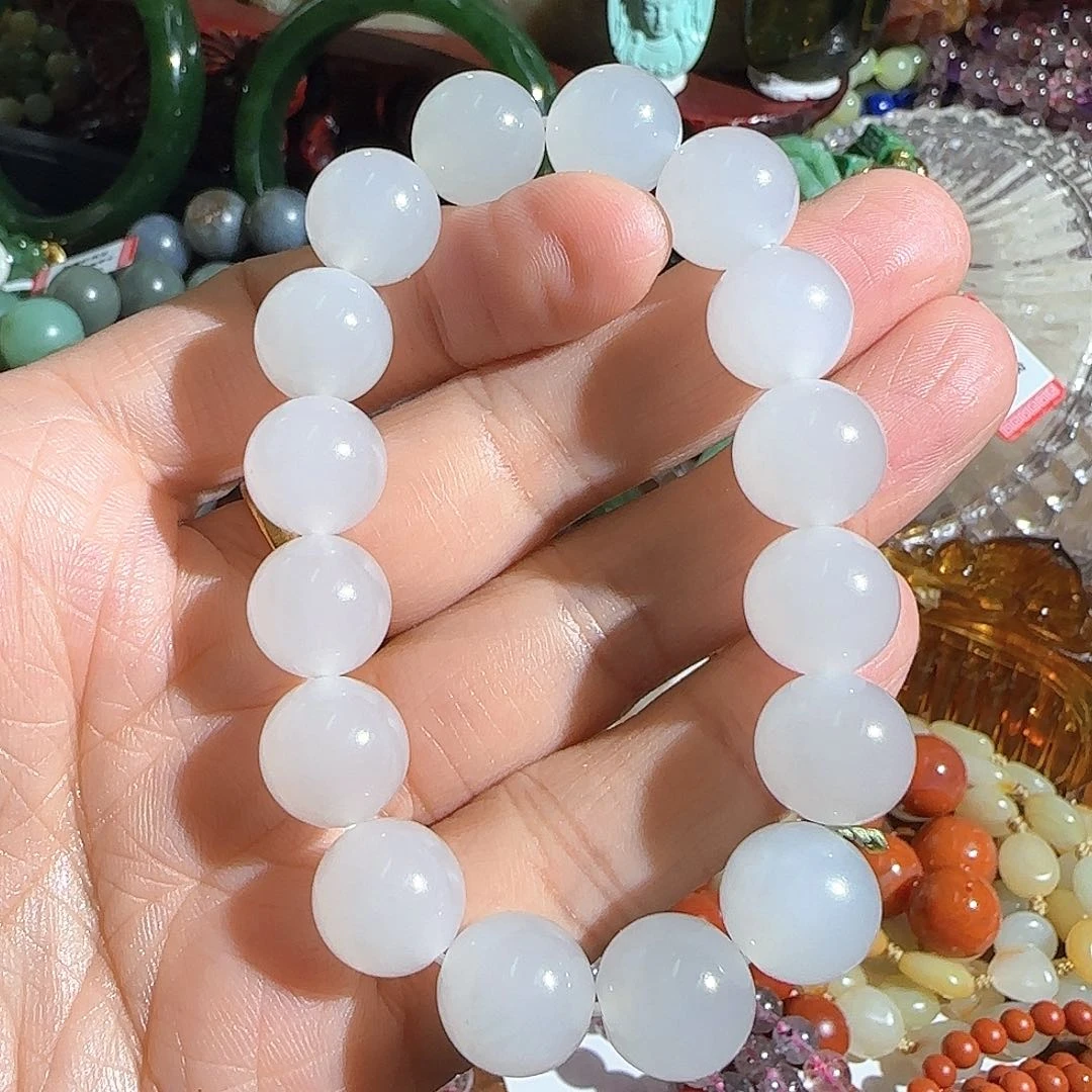 手串未镶嵌和田玉（白玉）11.7冰白