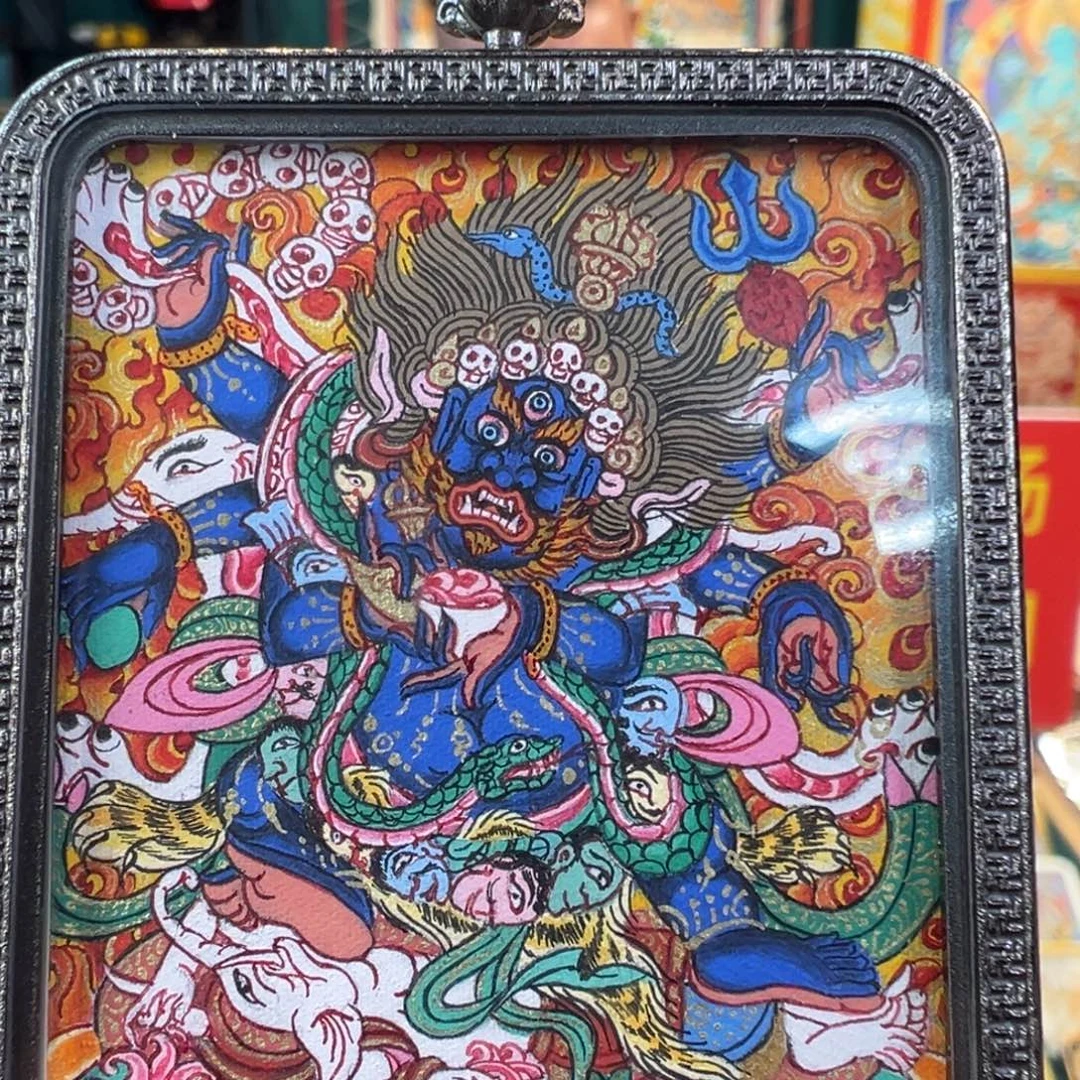 吊坠纯手绘唐卡大黑天