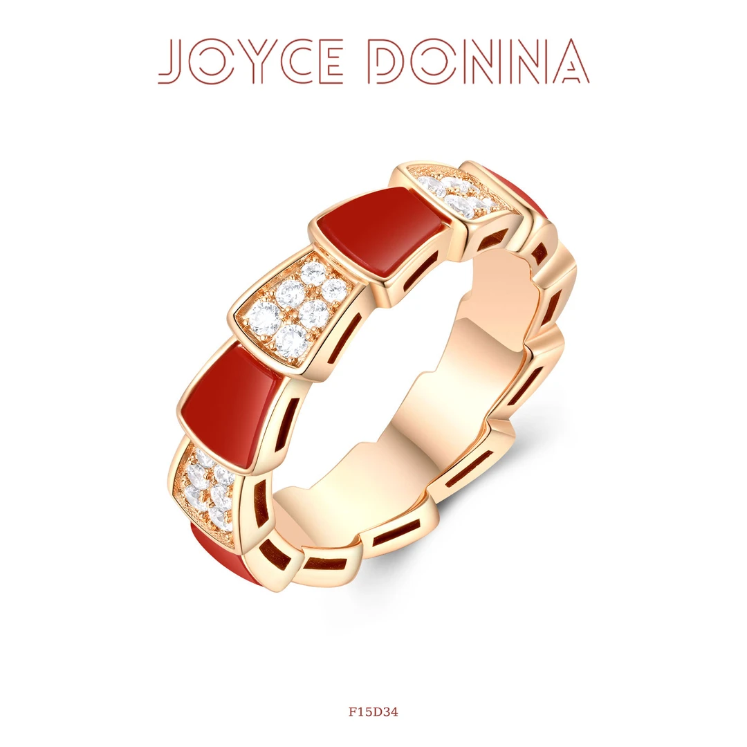 铜合金合成锆石戒指 镀K金 【赤霞灵蛇】时尚轻奢百搭戒指 F15D34