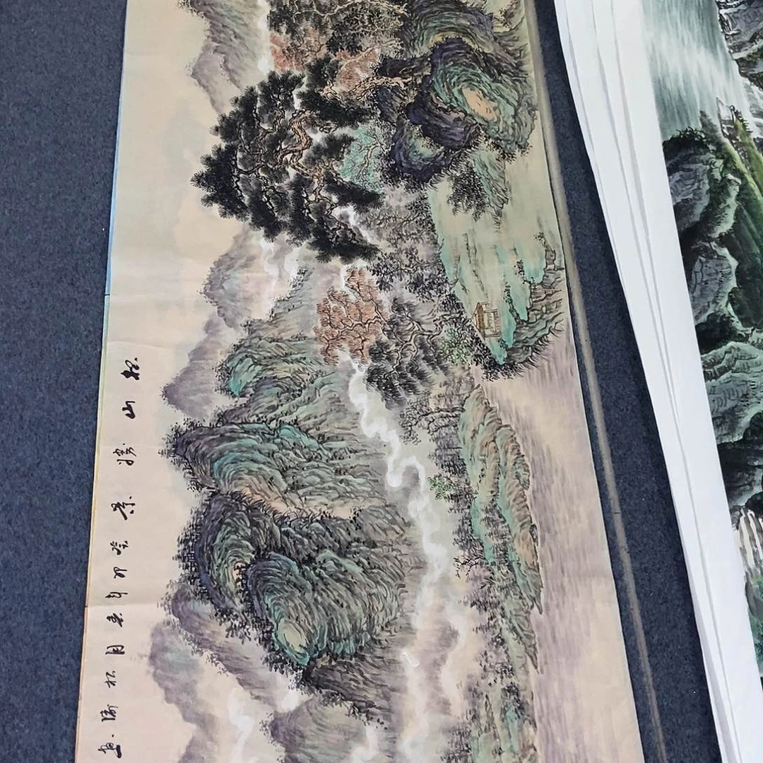 国画小六尺仿古山水一副