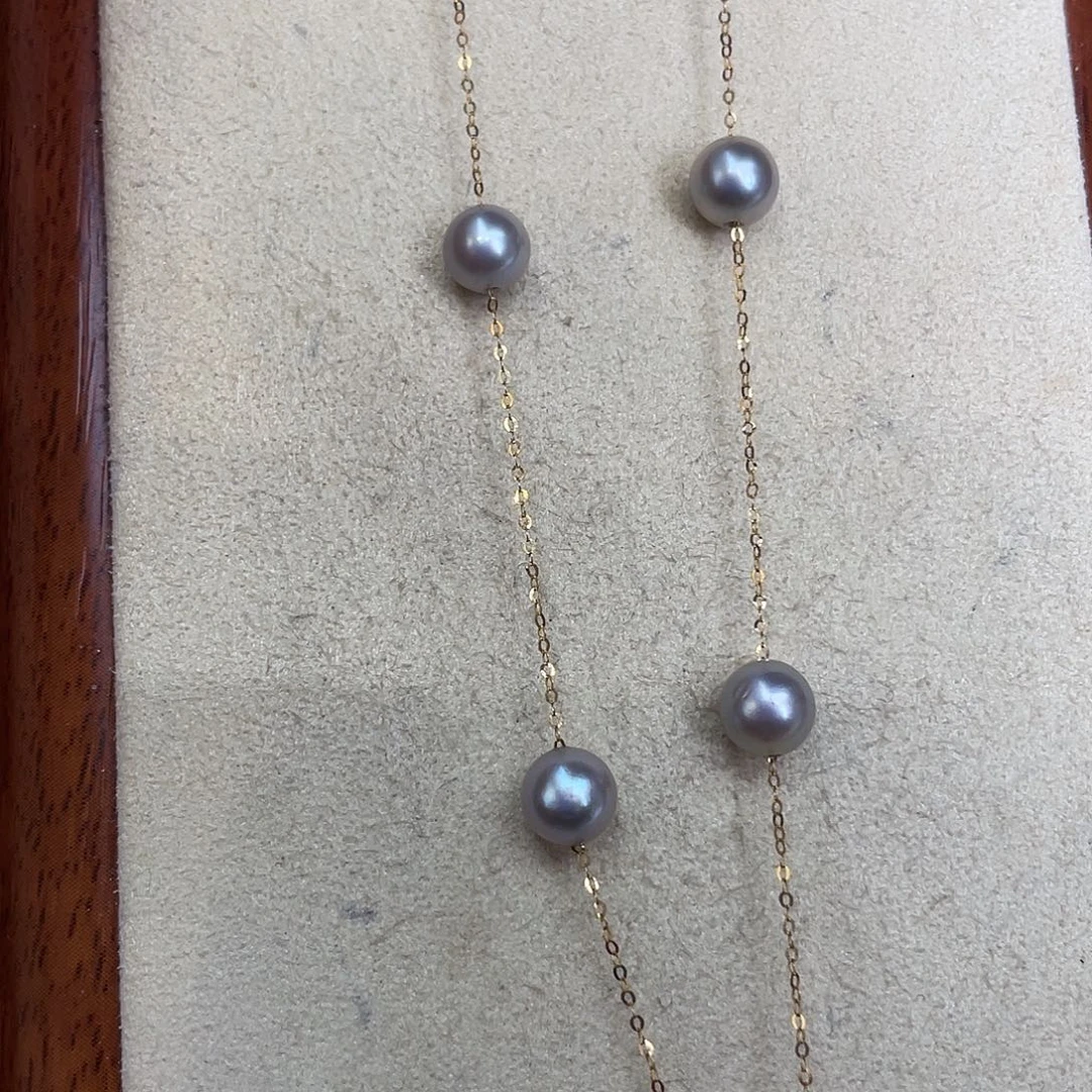 海水珍珠项链18K金镶嵌