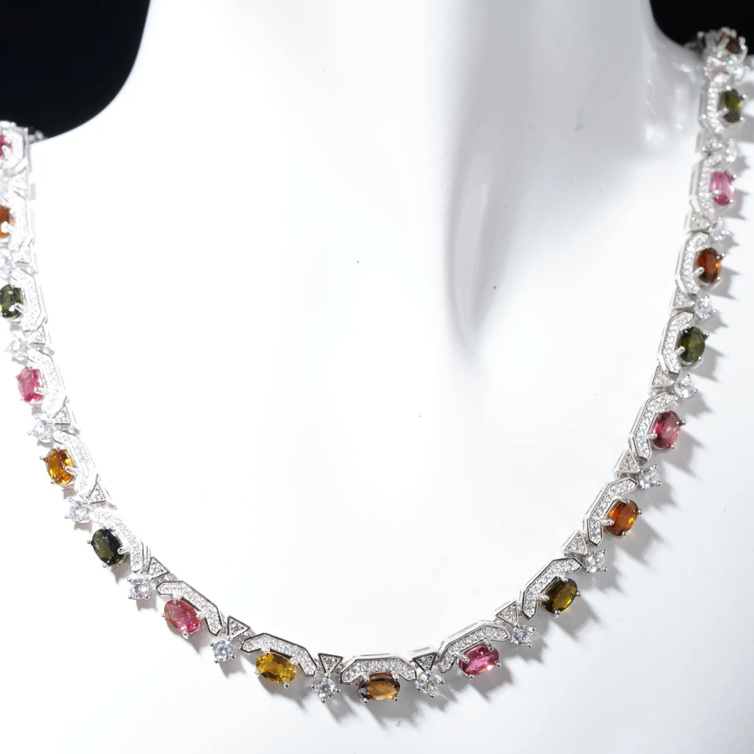 JSBXX0582-碧玺项链（45分左右*28颗）