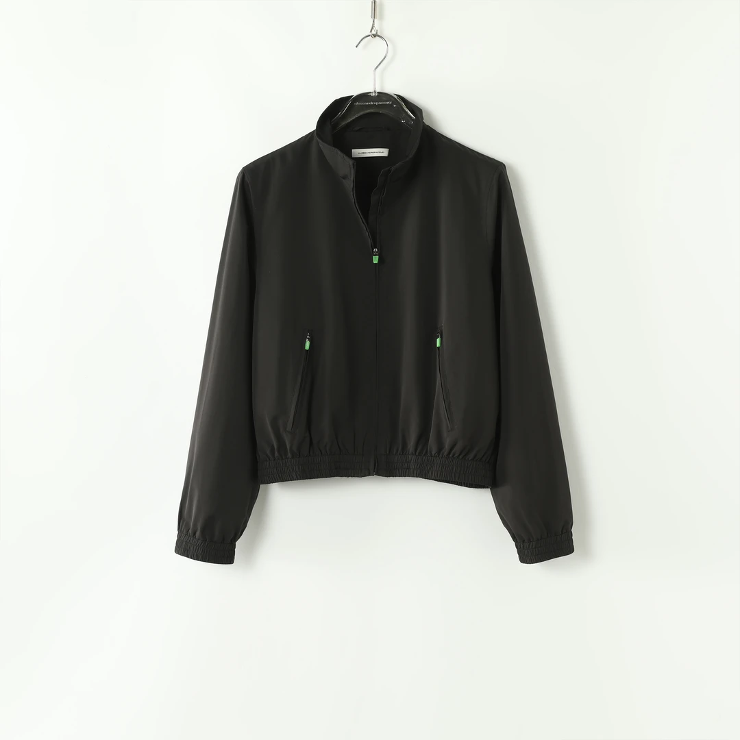 AP洛哥33007WT 黑色立领记忆面料廓形感休闲短夹克外套2024秋