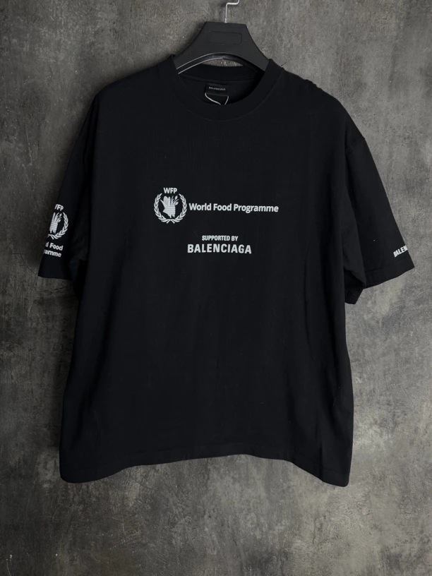 全新未使用 Balenciaga/巴黎世家 黑白粮食字母短袖