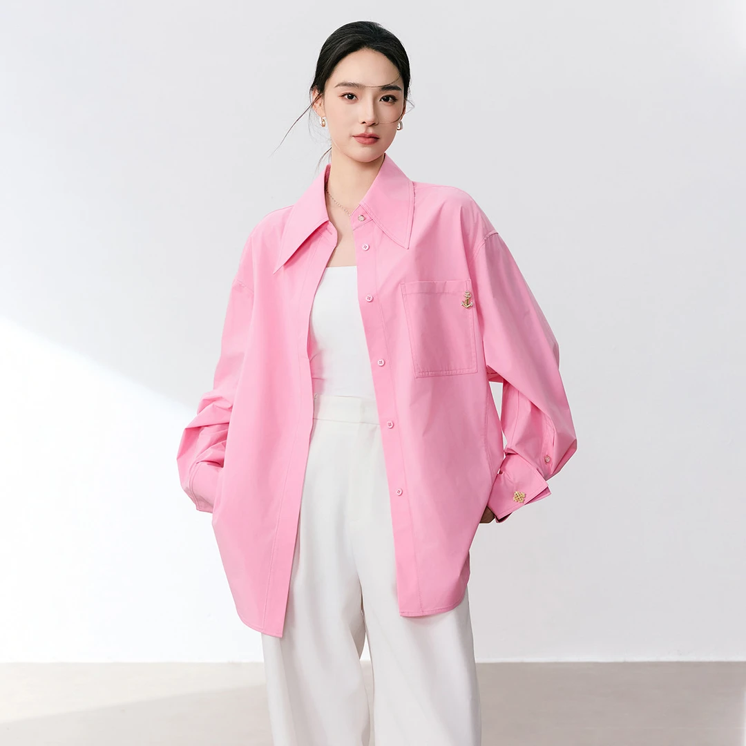 【小春子】百搭衬衫女春季新款简约气质百搭长袖衬衣Y311308080