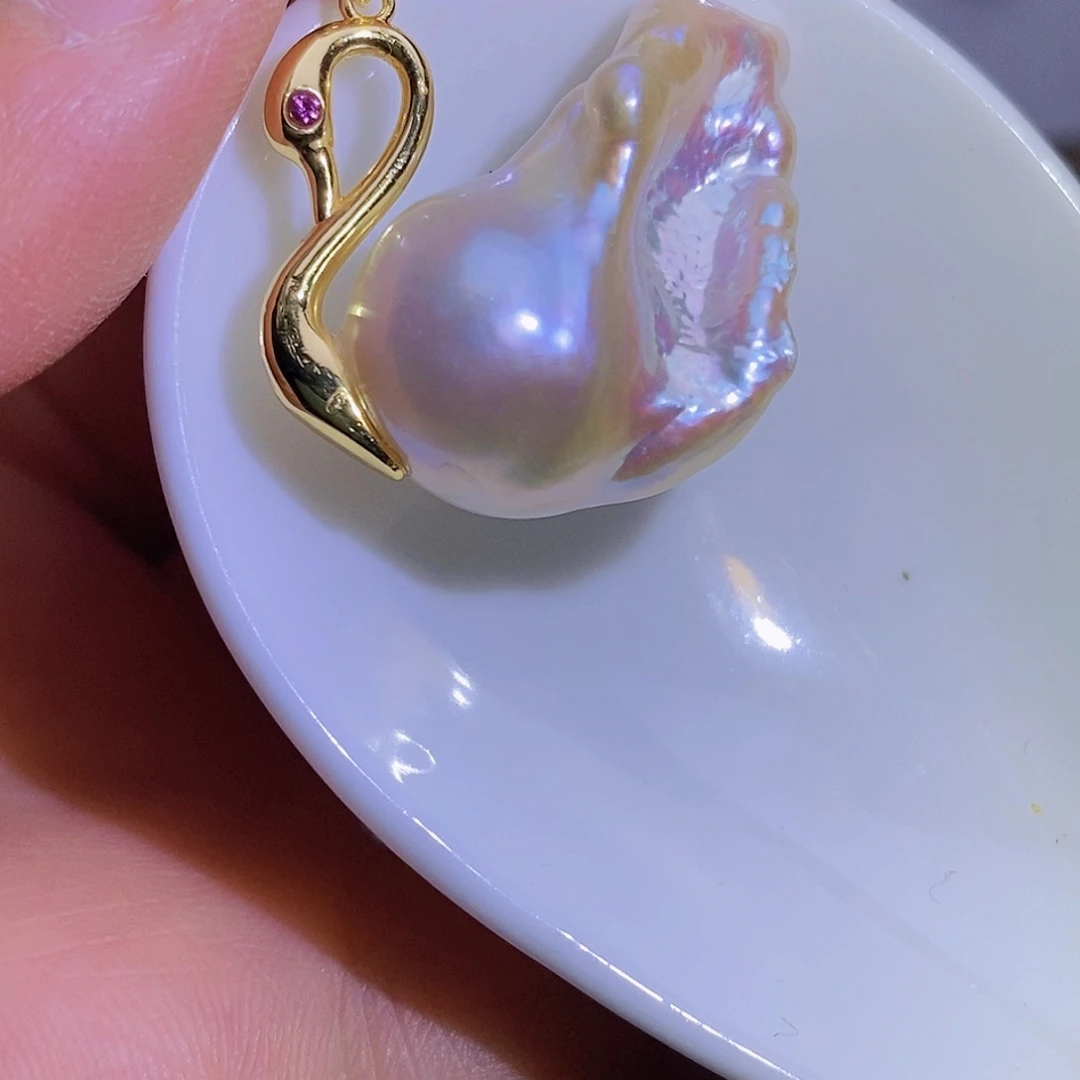 银S925镶嵌淡水珍珠淡水珍珠