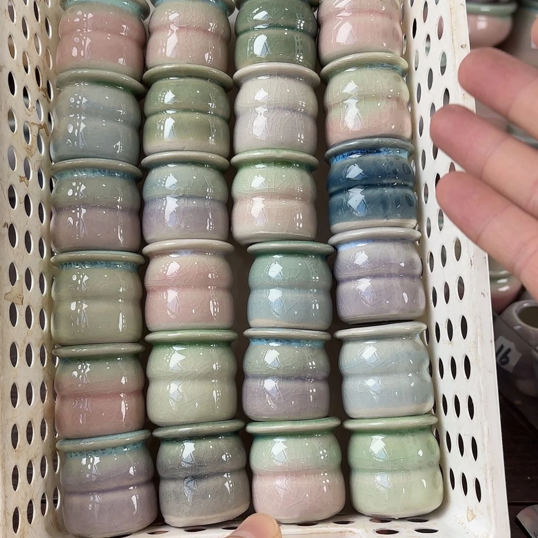 红陶量货/口2.5高4深浅搭配发12个