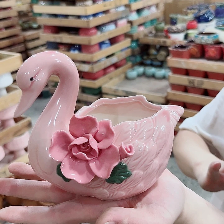 有孔.凑单10元陶瓷花盆发货！