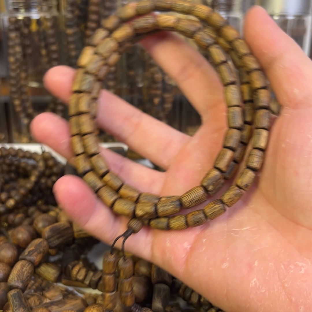 煙***味手串沉香乌身圆叶手串18+