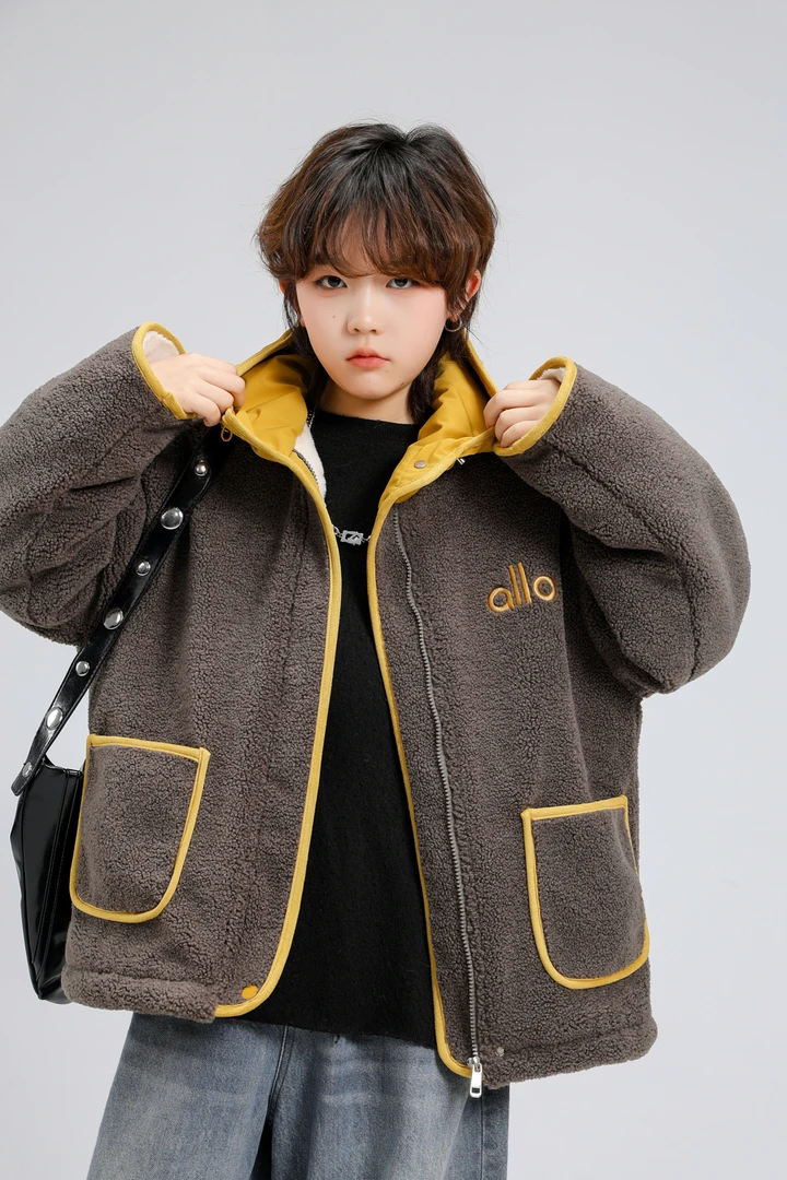 【小哥童装】冬款男童连帽外套加厚款韩版时尚冬季加绒上衣童88102