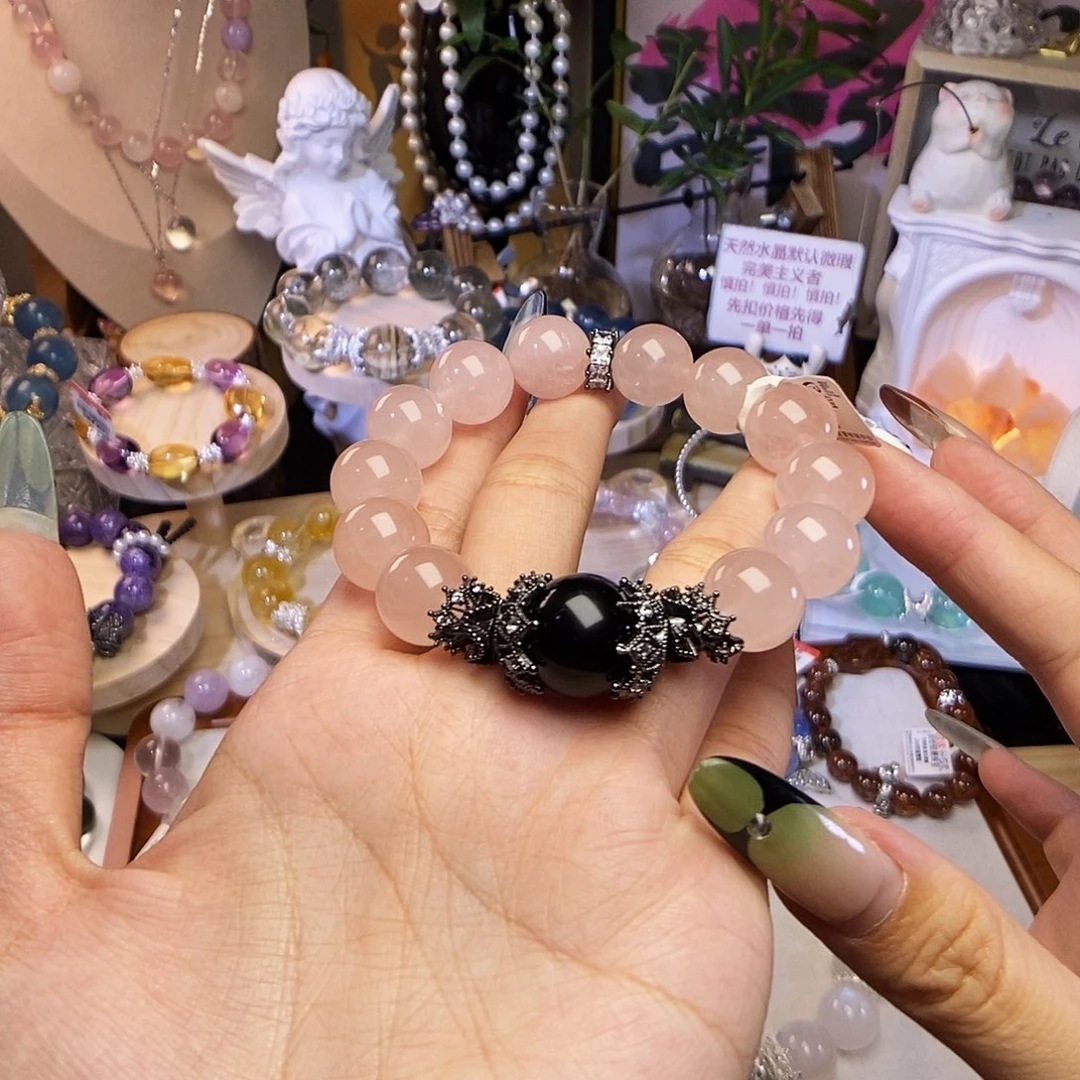 水晶手链未镶嵌14m西柚粉